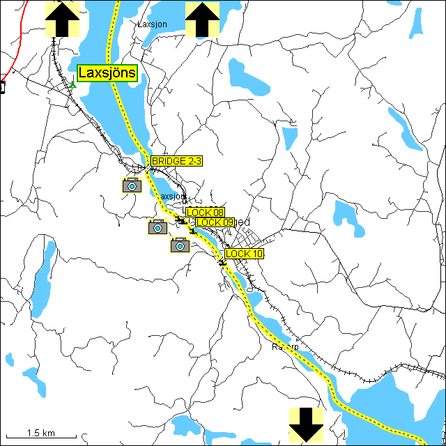 [ karte mit wegstrecke kanalfahrt bengtsfors - haverud (zweiter teil) ]