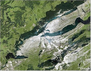 Mount Saentis seen from 8 km above ground