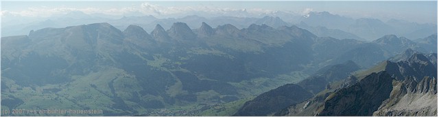 Panorama looking from top of mount Saentis towards south