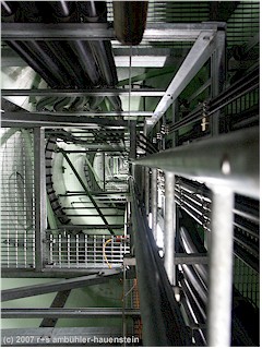 Inside the antenna pylon on top of mount Saentis, looking up