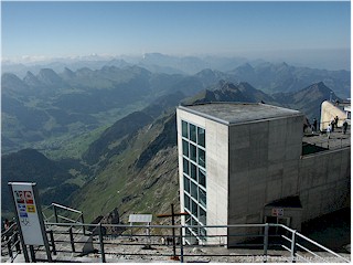 Looking from mount Saentis down to Schwaegalp