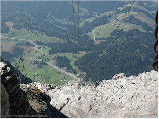 Looking from mount Saentis down to Schwaegalp
