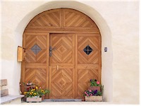 A carefully crafted wooden door