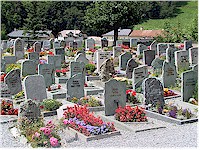 A rich decorated graveyard