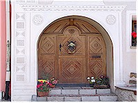 Carefully crafted wooden door