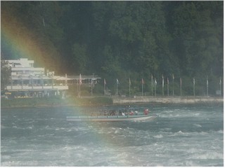 Boat trip below the rainbow on the Rheinfall