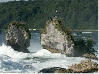 The rocks in the center of the Rheinfall