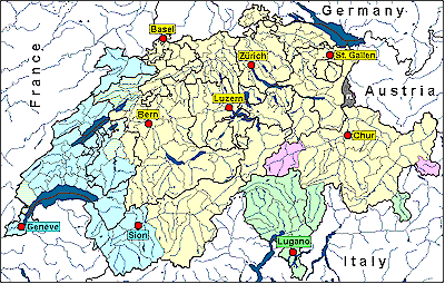 Language distribution in Switzerland
