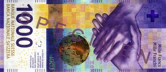 CHF1000 bill front