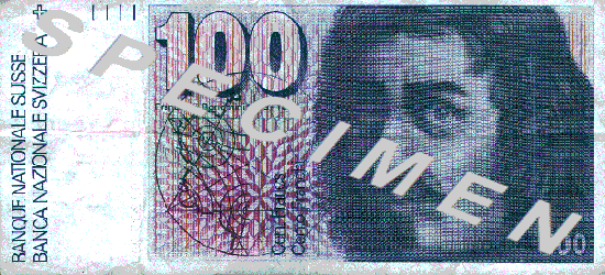 CHF100 bill front