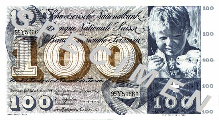 CHF100 bill front