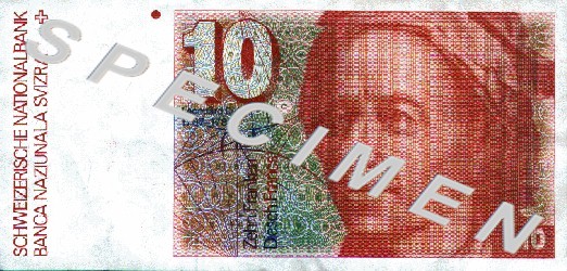 CHF10 bill front