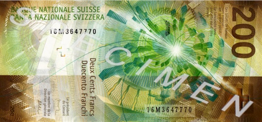 CHF 200 bill back