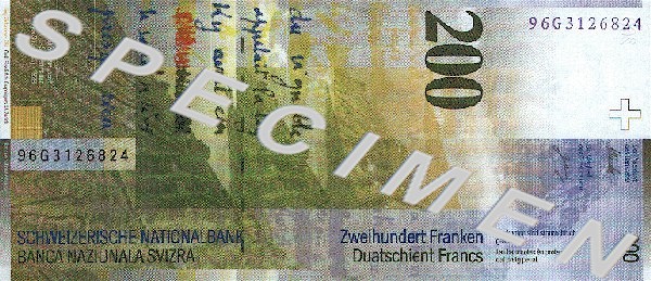 CHF 200 bill back