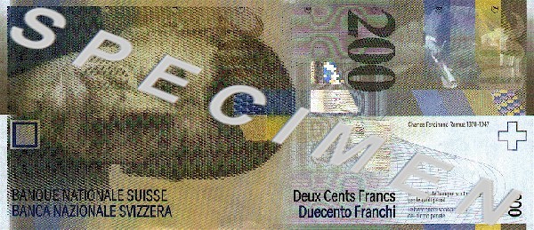 CHF 200 bill front