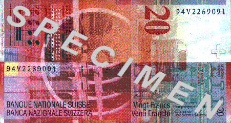 CHF20 bill back