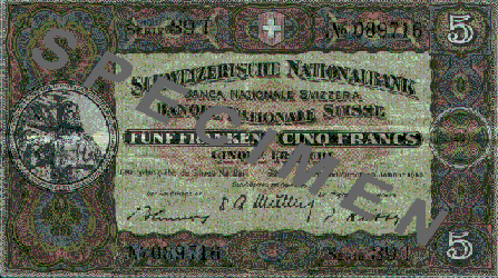 CHF5 bill front