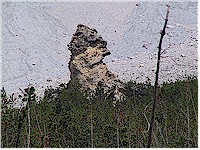 A hoodoo like rock formation