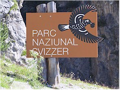 Swiss National Park road sign