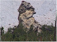 Val dal Botsch - a very unique rock formation; hard rocks on top protect the less resistant dirt below
