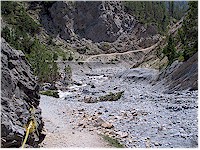 Val da Stabelchod - a rough and wild valley and a rocky trail above the valley