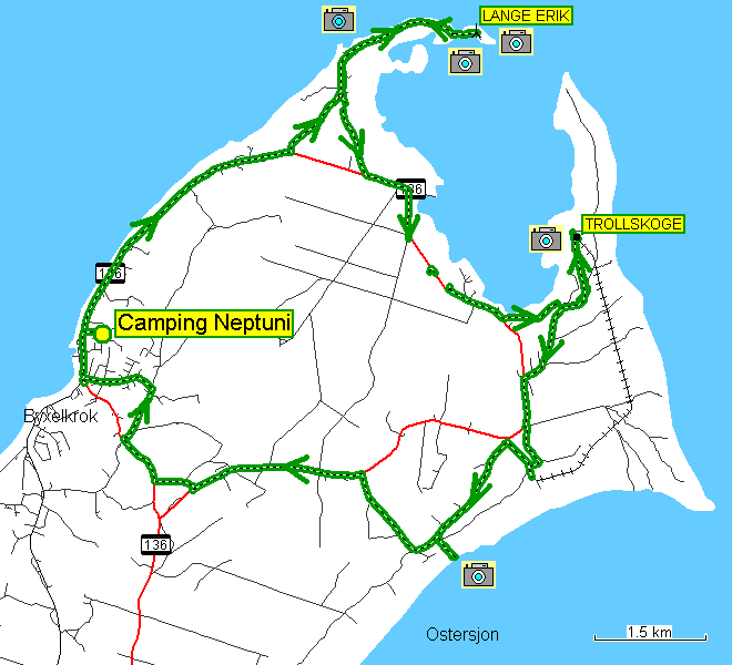 [ karte mit wegstrecke radtour ]