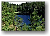 [ blick auf den kleinen see stora trehrningen ]