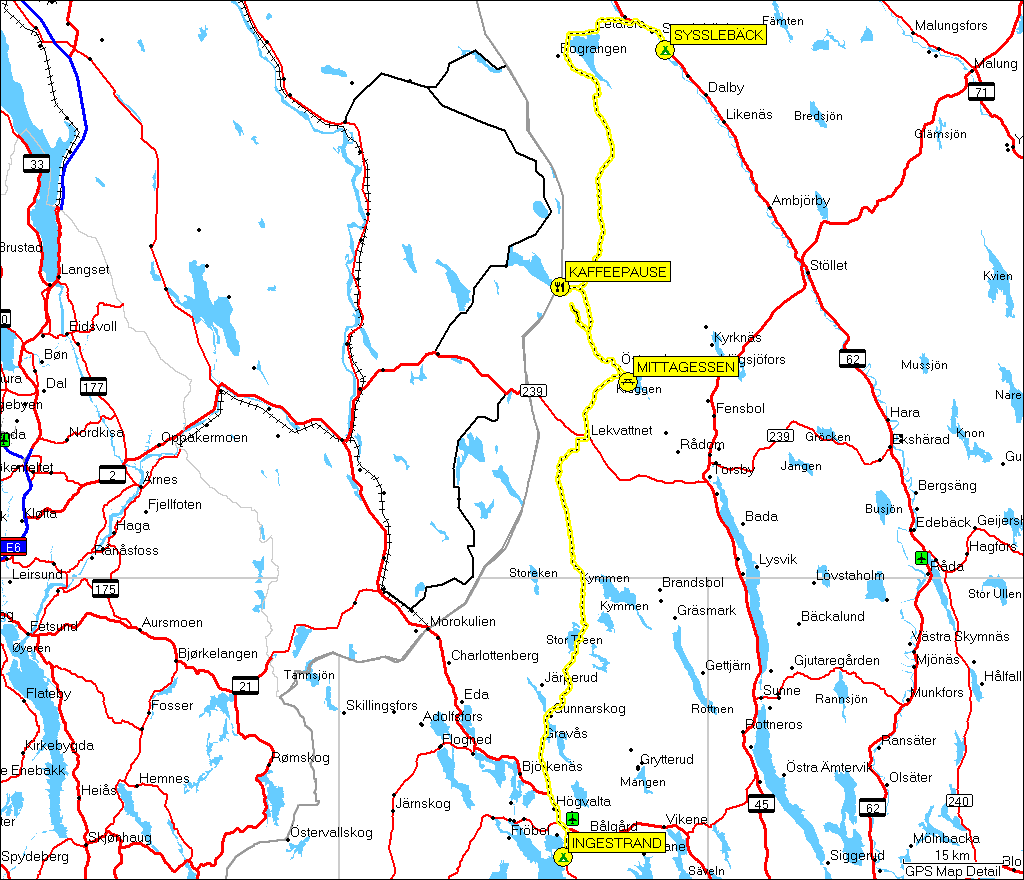 [ karte mit wegstrecke arvika, S - sysslebck, S ]