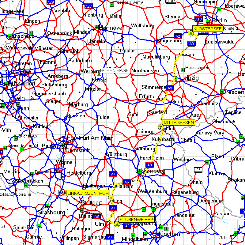 [ karte mit wegstrecke lehnin, D - limbach, D ]