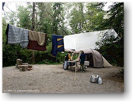 [ unser zelt auf dem camping seawall im acadia NP ]