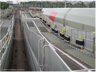 [ VR autozug - oberdeck des offenen waggon ]