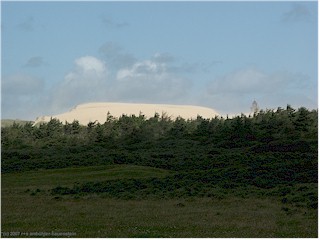 wanderdnen bei blbjerg, DK mit leuchtturm (rechts im bild)