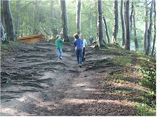 daniel, mathias, katrin und susanne auf dem wanderweg entlang der klippen von mns klint