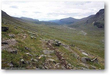 aufstieg zum kebnekaise, blick ins tal richtung osten