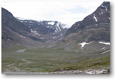 aufstieg zum kebnekaise, blick ins tal richtung westen