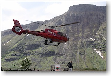 start eines helikopters bei der kebnekaise fjllstation