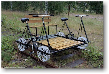 neue 4-rad draisine beim verleih in oforsen