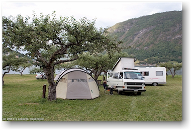 unser "jogi" und unser zelt auf dem campingplatz stedje bei sogndal, N