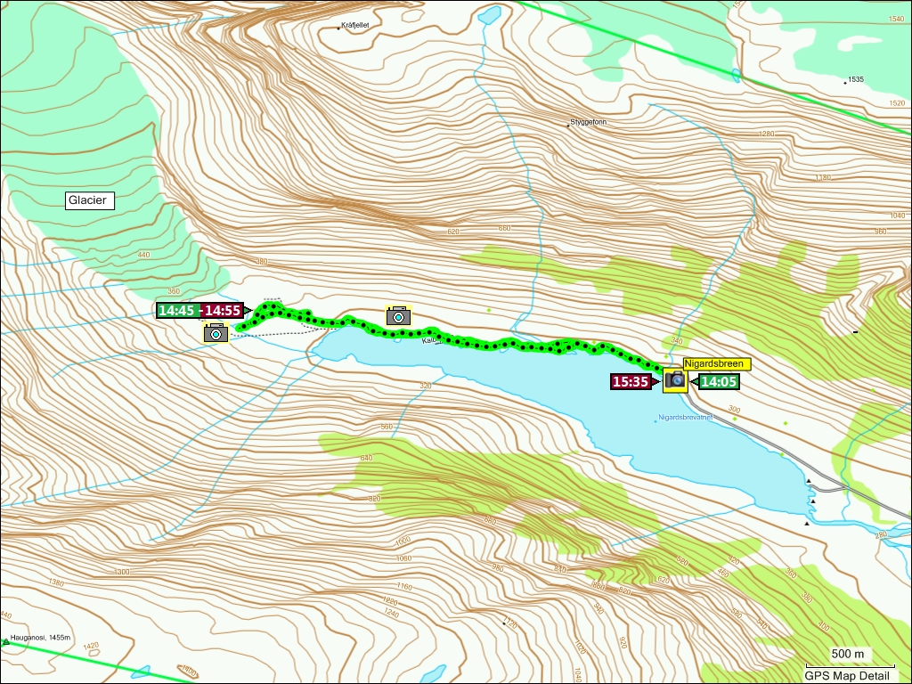 wanderung bei nigardsbreen vom parkplatz zum gletscherende und zurck
