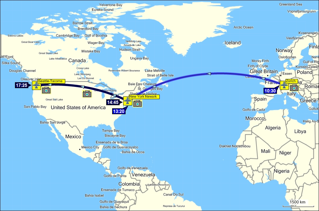 flugstrecke zrich - new york - seattle in garmin mapsource