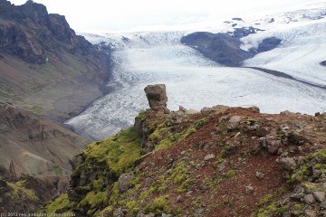 blick vom aussichtspunkt glama auf den skaftafellsjoekull im skaftafell nationalpark