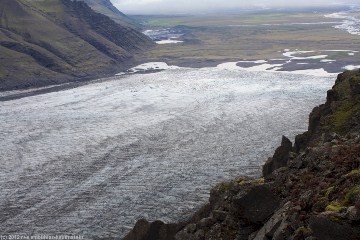 blick vom aussichtspunkt glama auf den skaftafellsjoekull im skaftafell nationalpark