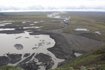 gletschersee am fuss des skaftafellsjoekull im skaftafell nationalpark