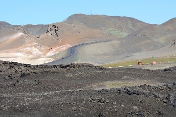 blick von jardboedin auf die ringstrasse kurz vor reykjahlid