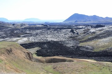 erstarrter lavastrom in der geothermisch aktiven zone leirhnjukur bei krafla