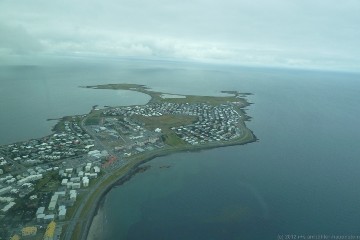 blick auf reykjavik kurz nach dem start zum scenic flight