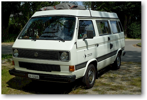 unser VW bus - genannt "jogi" - ist startbereit