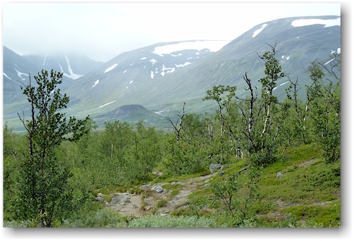 erster blick auf die kebnekaise fjaellstation