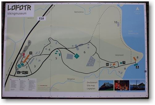 informationstafel zum lofotr vikingmuseum bei borg