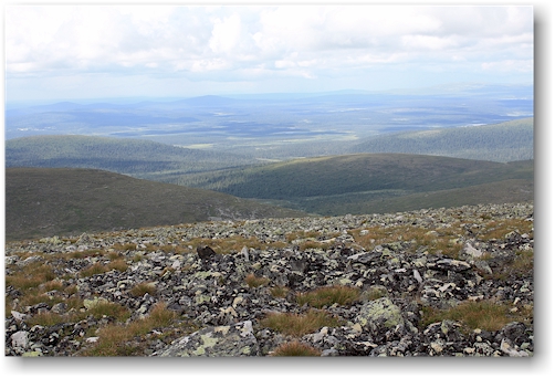 aussicht vom gipfel des taivaskero richtung nordosten im nationalpark pallas-yllaestunturin, FI